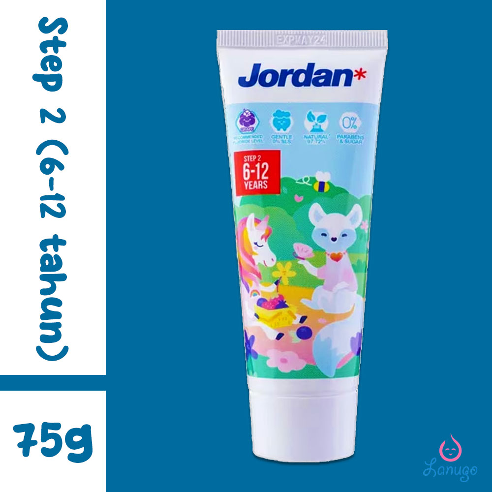 JORDAN TOOTHPASTE PASTA GIGI ODOL ANAK STEP 1 STEP 2 75GR