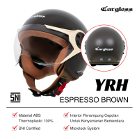 Cargloss YRH Hijab Retro Helm Half Face - Espresso Brown