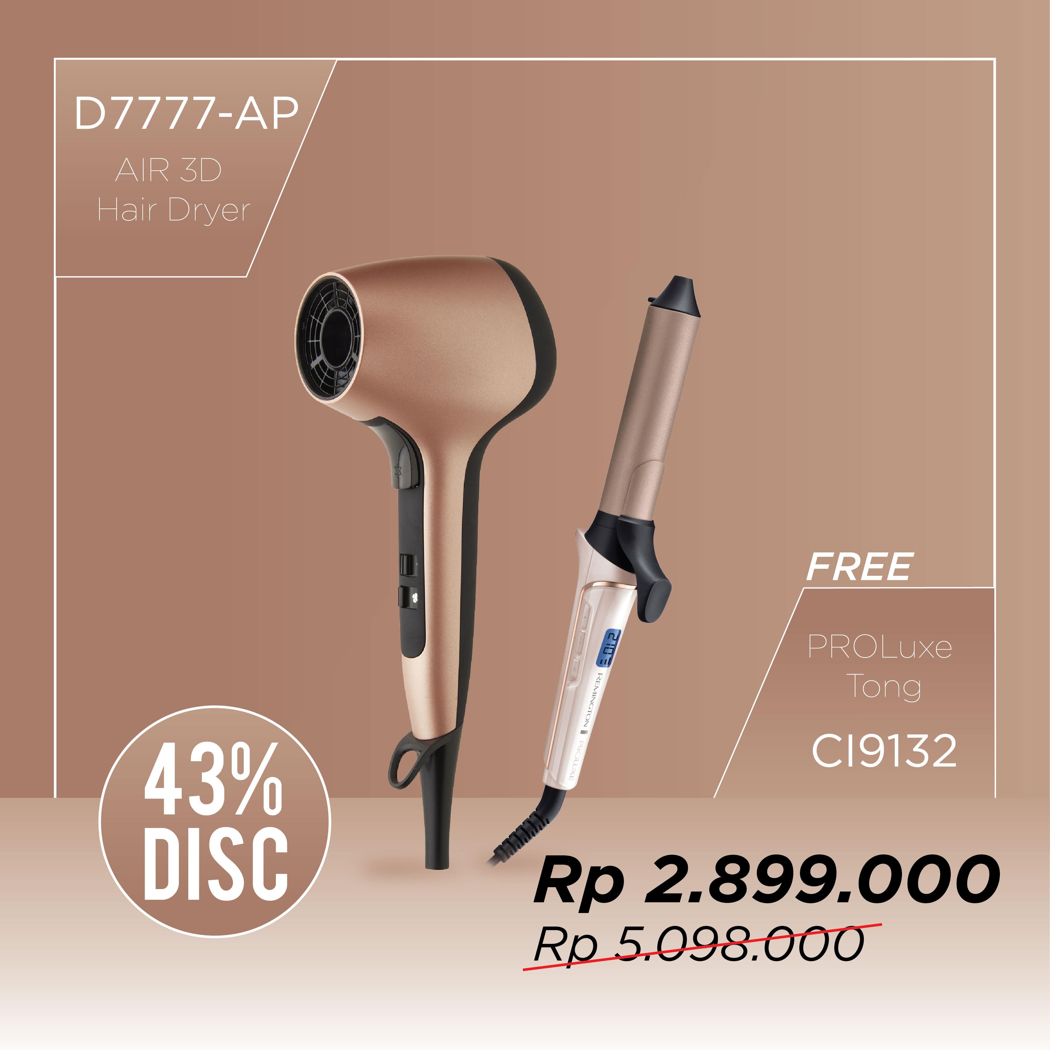 Bundling Remington AIR3D Hairdryer - Curling Iron CI9132