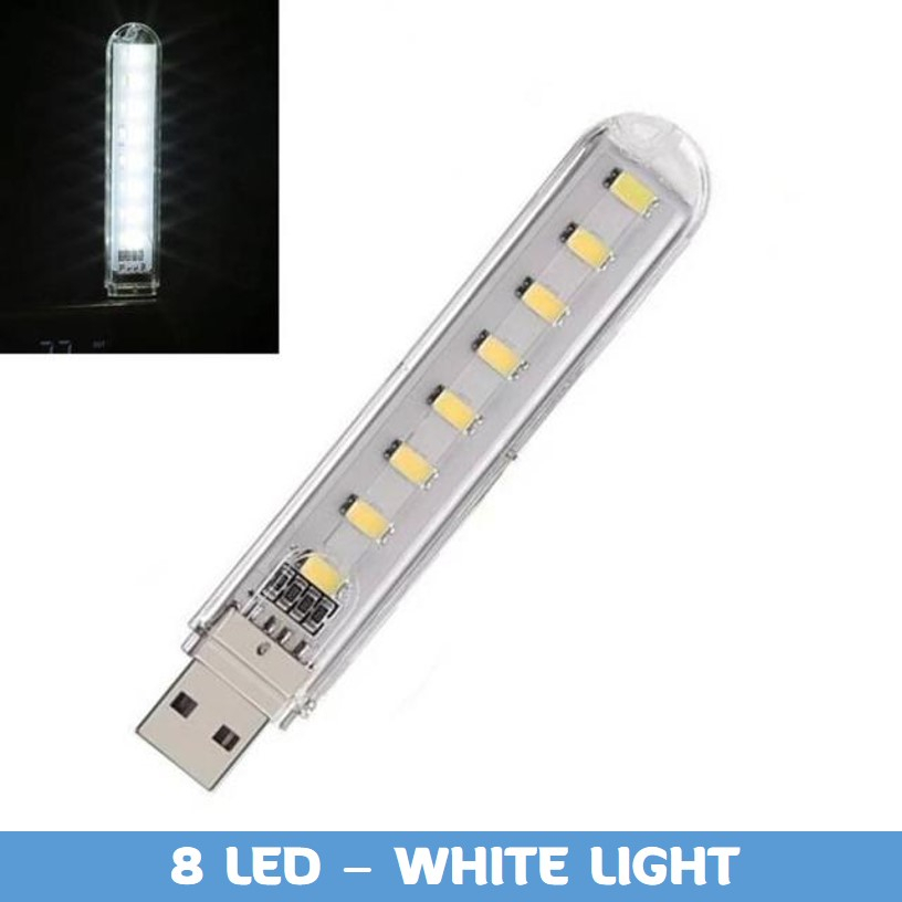 Lampu USB 3/8 mata Emergency Senter LED Strip Portable 5V LED Night light Reading Lamp Desk Book