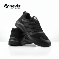 NEVIS Sepatu Pria Jumbo Big Size 39-49 Cross Sport Sneakers Casual Running Full Black Hitam Polos