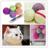 ... 1X Kucing Sisal Anyaman Tali Bola Mainan Kunyah Rattle Awal Menangkap Mainan - 4 ...