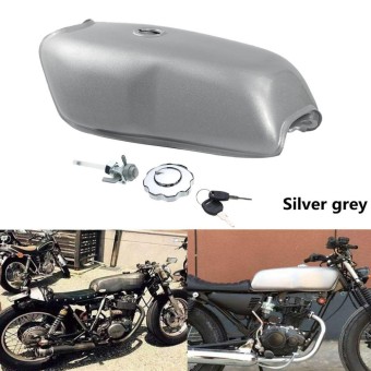 9L/2.4 Gallon Cafe RACER Universal Custom Tanki Gask untuk Yamaha Honda BMW (Sliver + Gray)-Intl