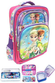 BGC Disney Frozen Fever Elsa Anna 5 Dimensi Hologram Butterfly Gambar Rubah Rubah Tas Ransel Anak