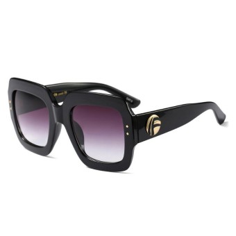 D1BROYAL Perempuan Ss820-1 Merek Desain Retro Kacamata Hitam Wanita Mewah Antik Oversize Acetate Matahari