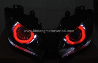 Headlamp Projie HID Ninja 250FI (Red-White)