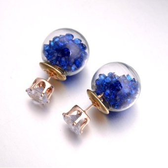 Cannice Anting Stud Double Side Biru .