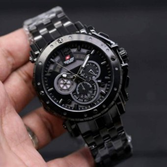 Jam Tangan Pria Original Swiss Army Crono Aktif Day Date Stainless Steel DS