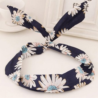 LRC Bando Sweet Navy Blue Flower Pattern Simple Design