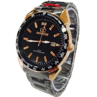 Mirage Jam Tangan Pria Stainless Steel (Hitam-Gold) MG 1411 (OVERSEAS)