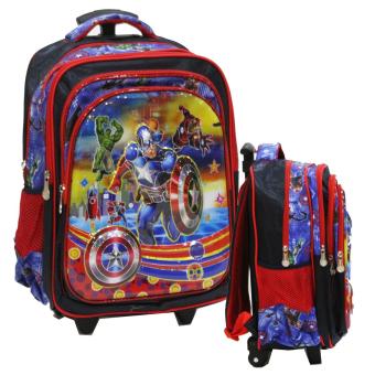 Onlan Tas Trolley Anak SD Kantung Besar - Avengers 6D Timbul Import - Biru