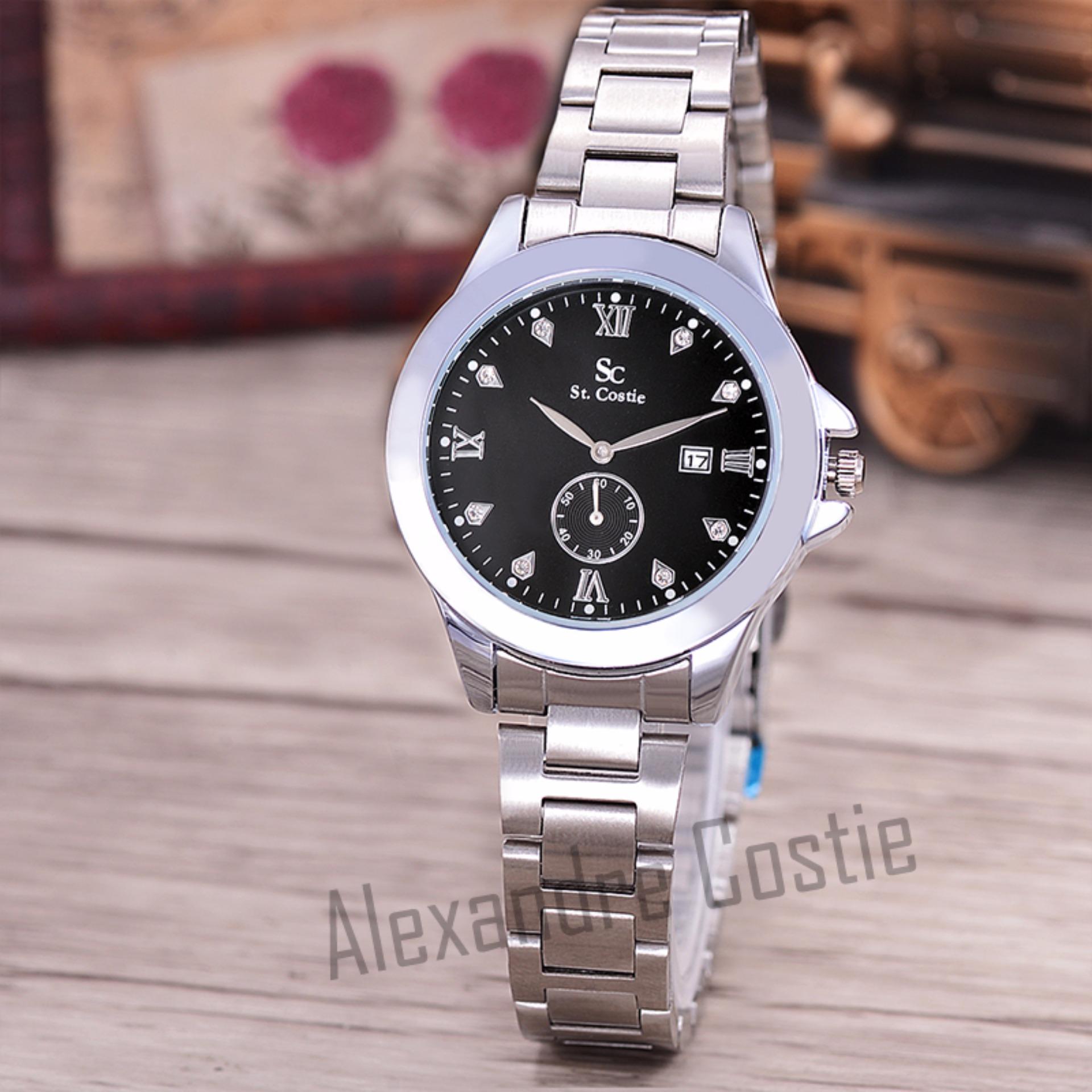 Hot Deals "Saint Costie Original Brand, Jam Tangan Wanita - Body Silver - Black