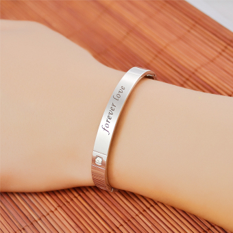 Sederhana Romantis Pesta Berlapis Gelang Pasangan Titanium Baja