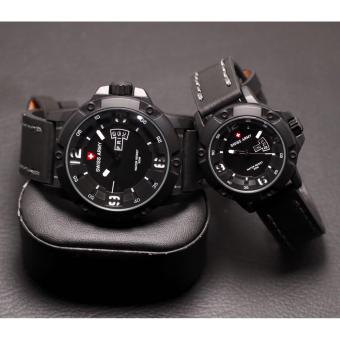 Swiss Army Couple - Jam Tangan original Pasangan - Tali Kulit Terbaru -SA-1111A