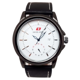 Swiss Army - Jam Tangan Pria - Strap Kulit - Hitam Dial Putih - SA 3211 C ...