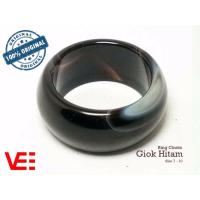 VeE Ring Cincin Terapi Kesehatan Batu Giok Hitam / Black Jade Serap Betadine