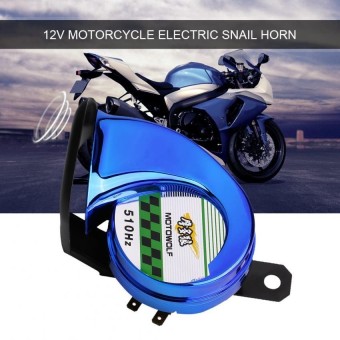 Yosoo 12 V Universal Listrik Nyaring Klakson Keong untuk Sepeda Motor Biru-Intl