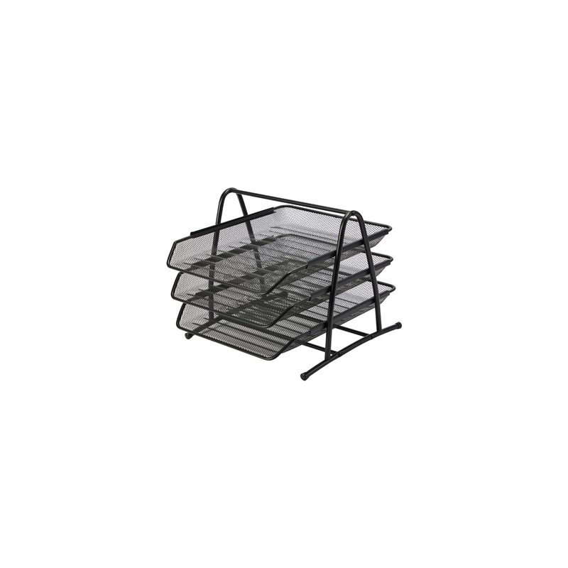 Bantex File Tray / Rak Kertas Susun Material Mesh Baja Jaring 3 Tingkat BJ7833