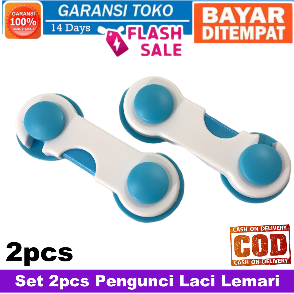 Bayar di Tempat 2pcs Pengaman Lemari Penjepit Kulkas Child Lock Safety Kunci Laci Pintu Bahan ABS dan Perekat Aman Bahan Berkualitas Strap Pengunci Laz COD Sasa Mall