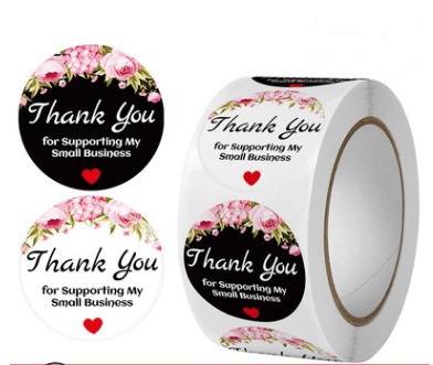 Harga Grosir - 500 PCS Stiker Thank You / Sticker Thank You Bulat / 1 Roll Stiker Thank You