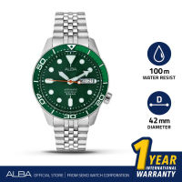 Jam Tangan Pria Alba Automatic Stainless Green Dial AL4187