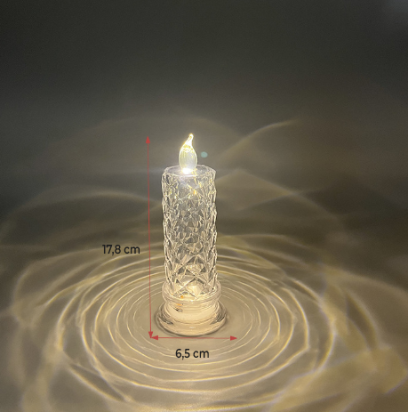 Harga Grosir - Lampu Lilin Estetik / Lampu LED Bentuk Lilin Motif Kristal / Lampu Dekorasi Kamar