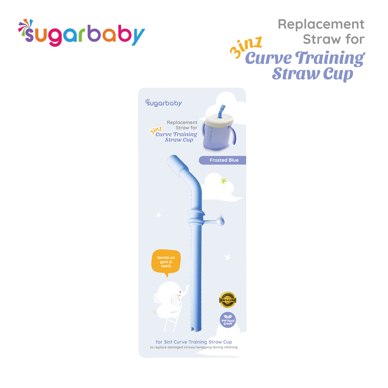 Sugarbaby 3 in 1 Curve Training Straw Cup/Gelas MPASI Bayi/Gelas Bayi Anti Tumpah Bocor/Training Cup BPA FREE