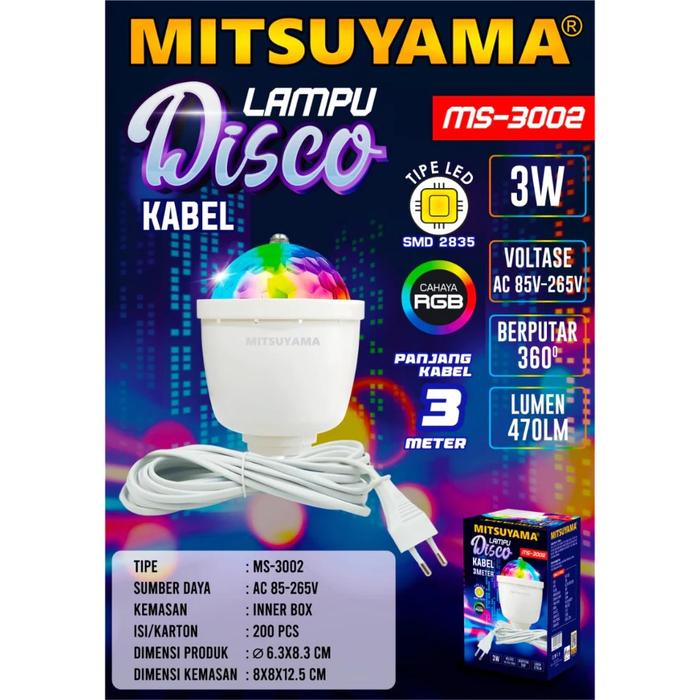 Barangunik2021-Lampu Disco Lampu Disko Full Colour Model Bohlam LED Disco Lamp Dugem E27/Lampu Led Disko Warna Warni/Bohlam Disco Fitting E27 Mitsuyama MS-354