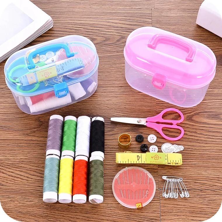Set Alat Jahit Kecil Sewing Box Set Small / Benang Jarum Jahit Gunting