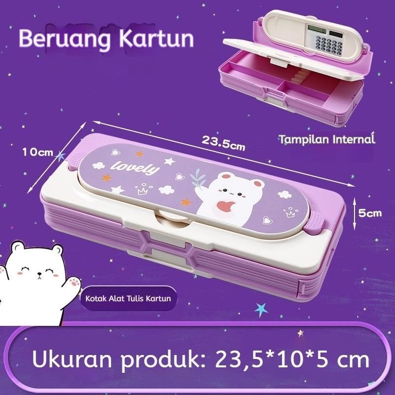 Kotak Pensil Pop Out Kalkulator Pencil Case Hardtop/tempat pensil pop out kalkulator kotak tepak pensil anak laki laki perempuan