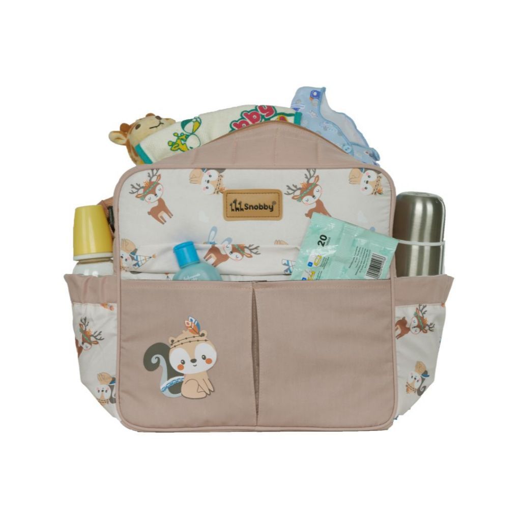 Tas Bayi Sedang Snobby Seri Fluffy SBT0572 / Tas Perlengkapan Bayi Medium Fluffy Series / Diapers Bag Bayi / Tas Traveling Bayi / Tas Baby Carrier Bayi