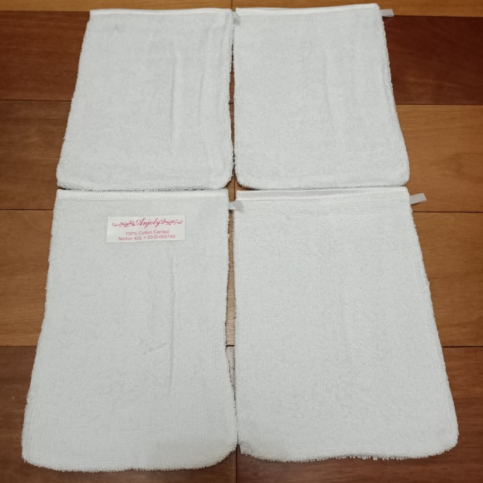 Handuk Wash Lap Bayi / Washlap / Lap tangan merk Anjoly Warna & Putih