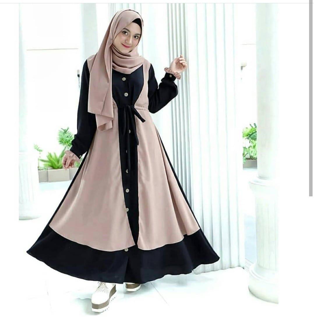 Baju Muslim Modern Gamis Olivia Dress Moscrepe Gamis Trendy Gaun Modern Casual Baju Modis Panjang Baju Syar’i Muslim Baju Kerja Panjang Dress Pesta Murah Terbaru Wanita Syari