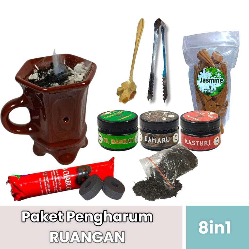 paket buhur arab komplit 8 in1 prapen kayu buhur gahru kasturi hajar aswad arang capitan sendok