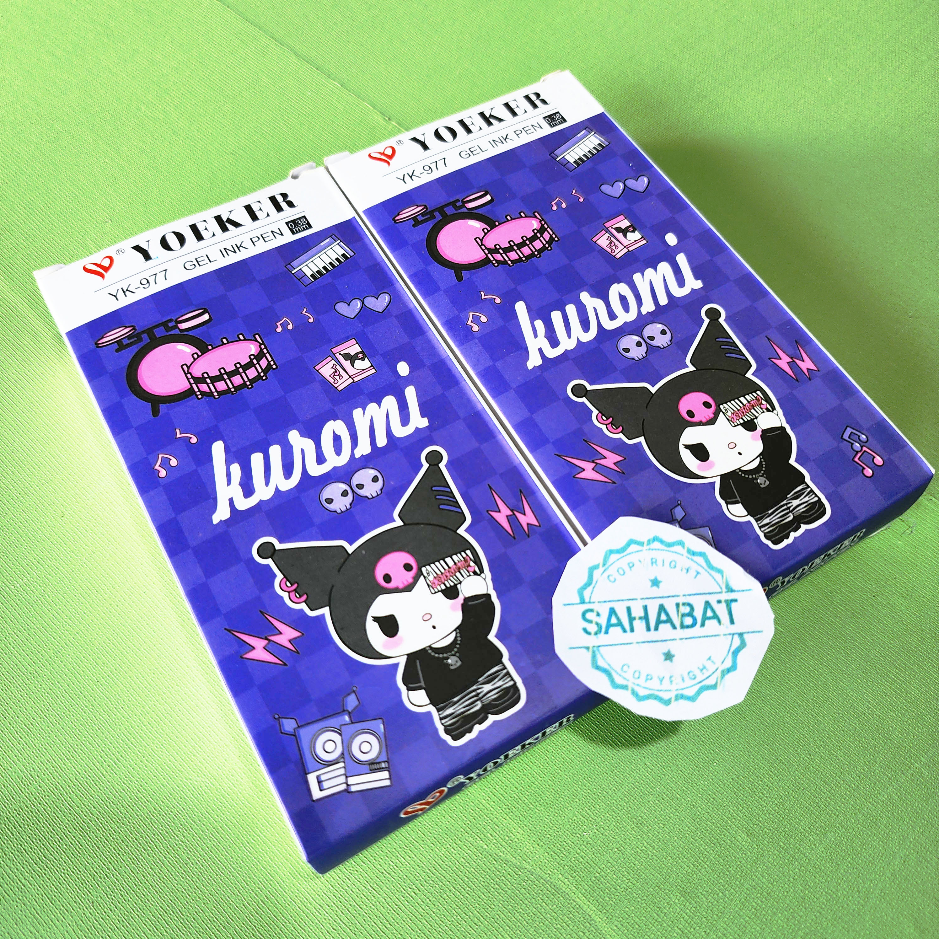 PULPEN PEN YOEKER GEL INK YK-977 ISI 12PCS KARAKTER LUCU KUROMI