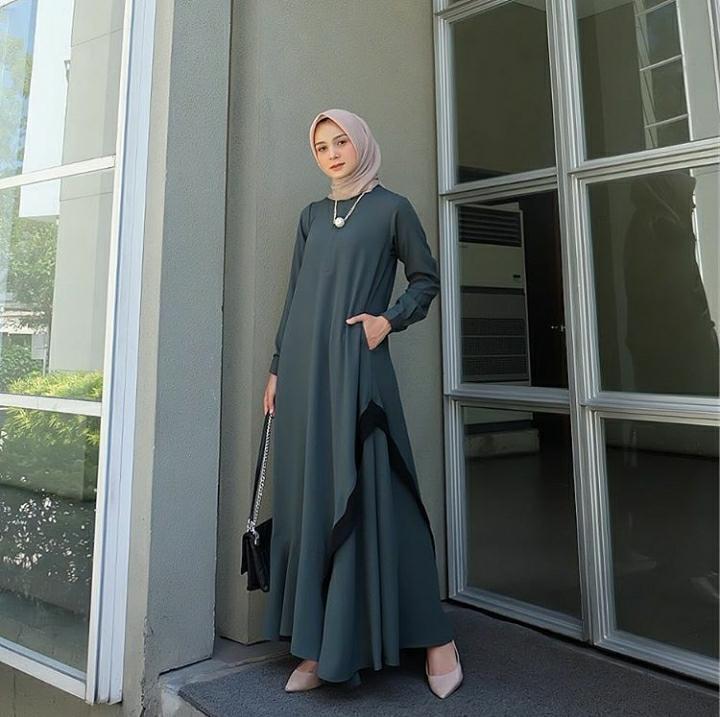 Baju Muslim Modern Gamis SENJA MAXY Moscrepe Terusan Wanita Trendy Modern Baju Panjang Polos Muslim Gaun Kerja Dress Pesta Murah Terbaru Maxi Muslimah Termurah Pakaian Modis Baju Panjang Simple Casual Elegant 2019 gamis wanita