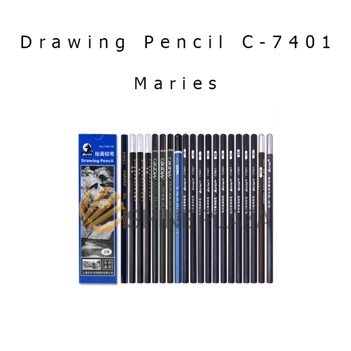 Maries Drawing Pencil C7401 Sketch - Pensil Gambar Sketsa 2H HB B 2B 3B 4B 5B 6B 7B 8B 10B 12B 14B