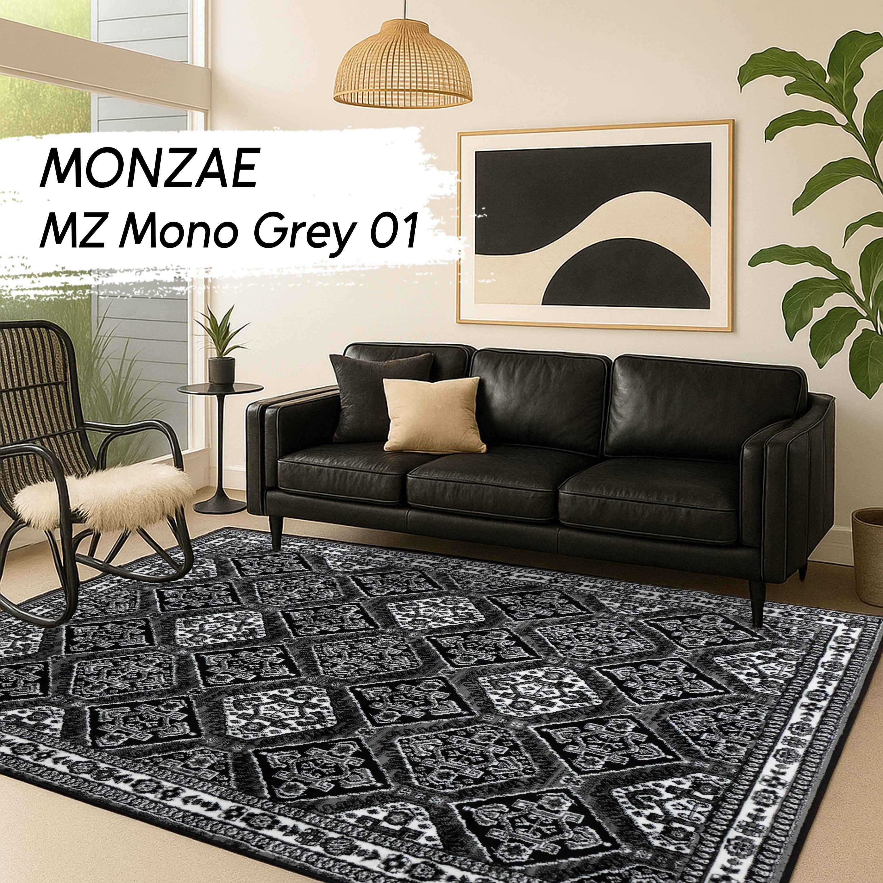 KARPET PERMADANI MONZAE 160X210 MONOKROM - MZ MONO GREY 02