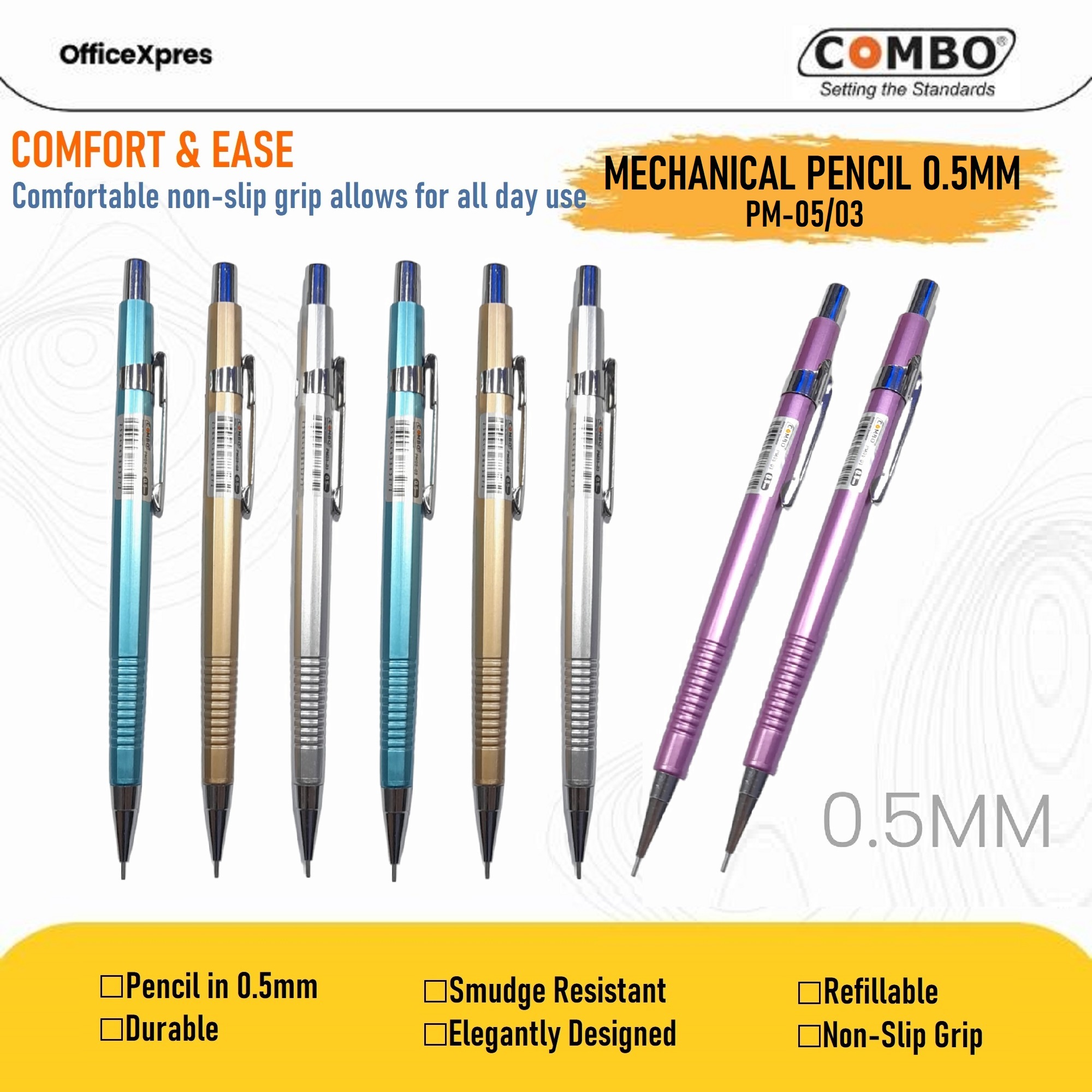 Mechanical Pencil 0.5mm / Pensil Mekanik 0.5mm PM-05/03 / Refillable Pensil Mekanik Cetek Tip 0.5