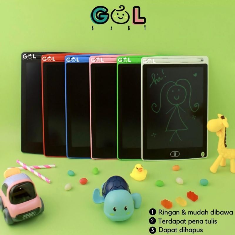Zyintu LCD Writing Writting Drawing Tablet Pad Papan Belajar Tulis Gambar Coret Hapus Mainan Edukasi Anak Table Drawing Papan Tulis Menggambar LCD Hapus Writing Board Tablet Digital Layar 8.5 inch anak bayi