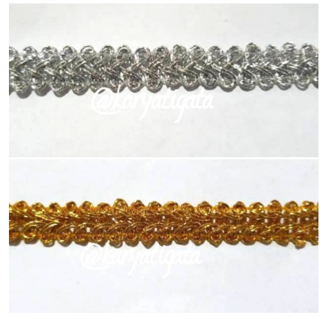 [ KARYATIGA ] Renda Emas / Renda India 88 (17 yards - lebar 1 cm)