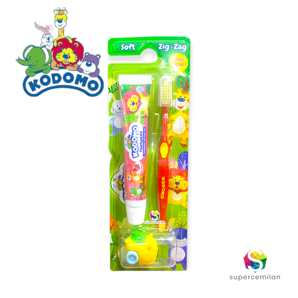Kodomo Sikat Gigi + Odol Toothbrush Zig zag 2In1