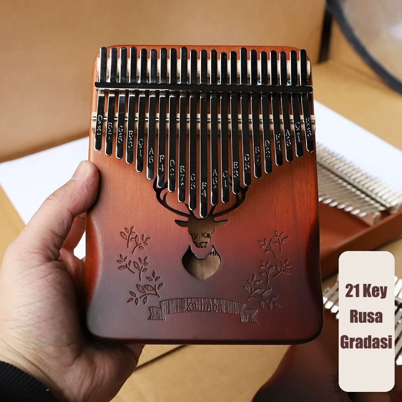 Kalimba 21 Key Piano Jari Alat Musik Thumb Piano Kayu