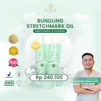 Paket Bundling Rintik Skincare Stretch Mark Oil (2pcs) - Pemudar Stretchmark Selulit Bekas Luka dengan Collagen & Stem Cell Infused 90ml