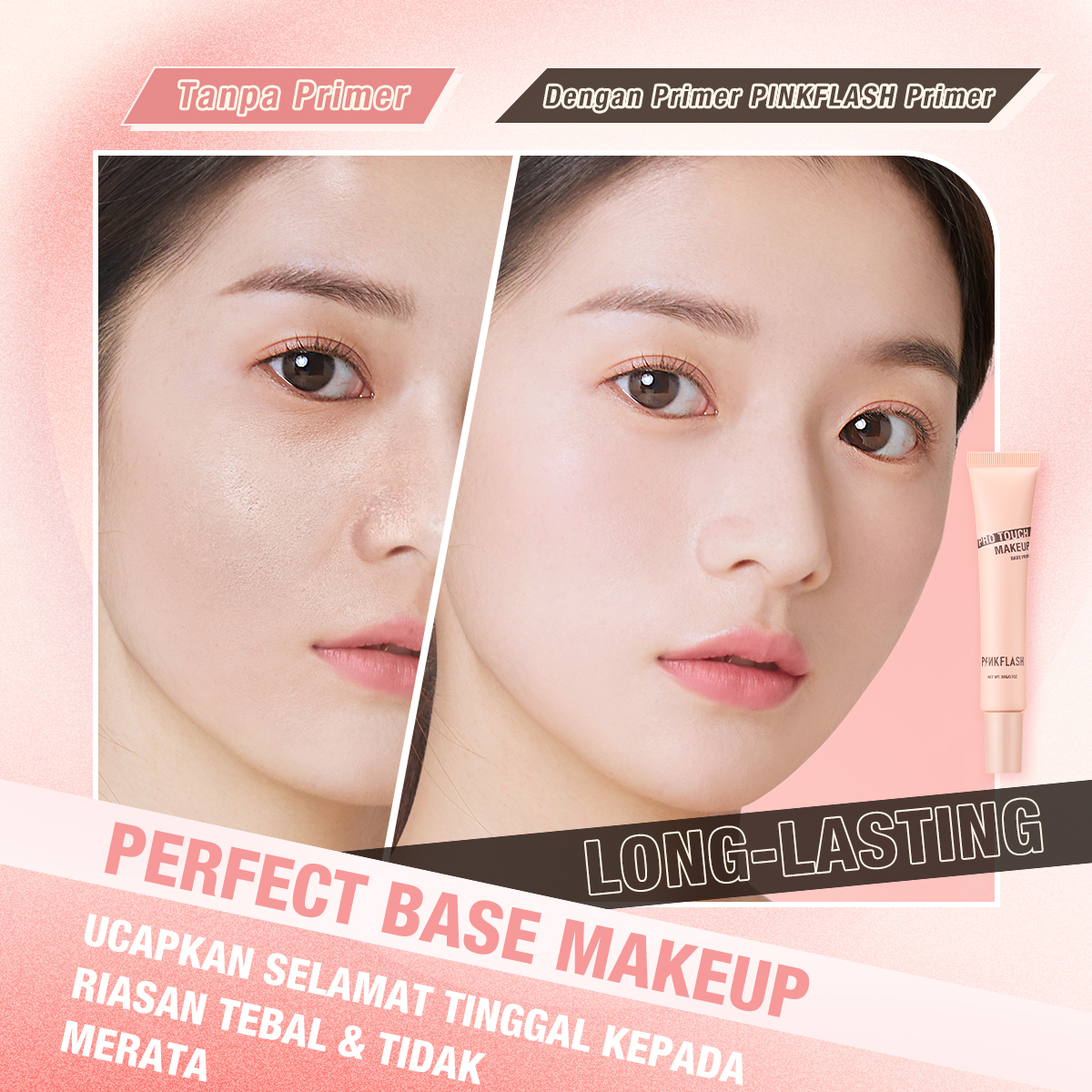 [Official]PINKFLASH PRO TOUCH pore minimizer Primer Poreless Smooth Fine Line Soft-focus Blurring...