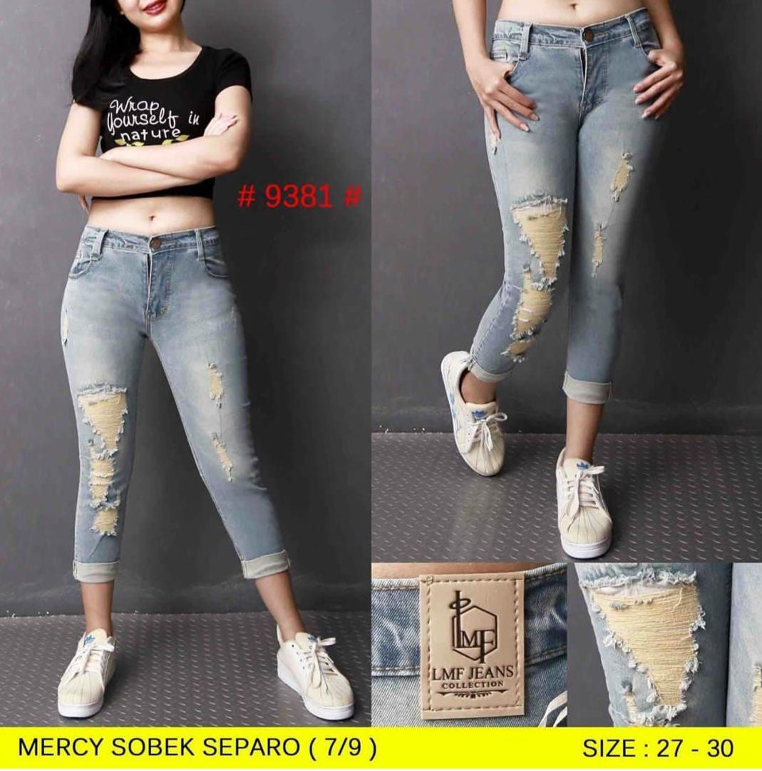 Review Piories Celana  Jeans  7 9 Sobek  Laser Steak Balik 