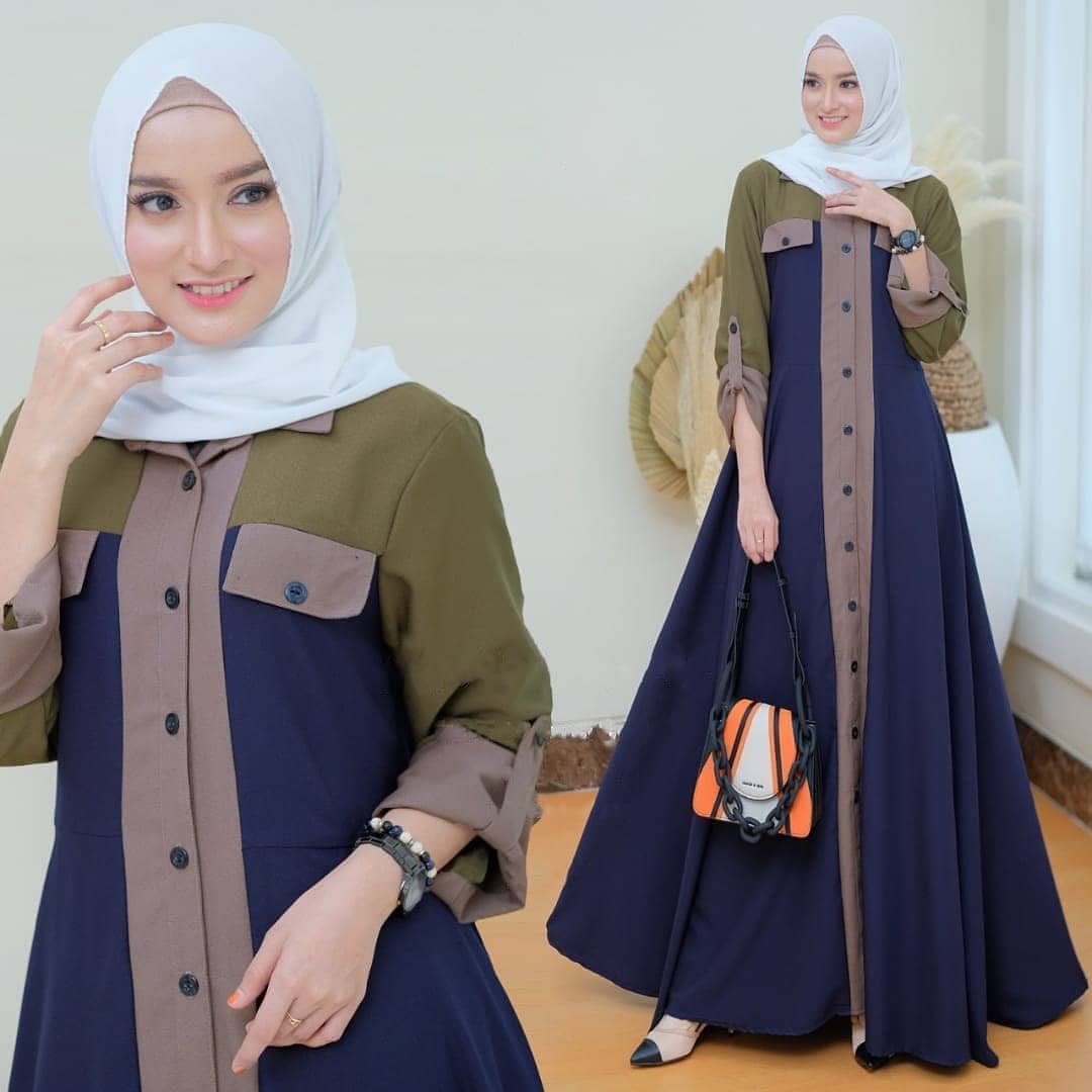 Baju Muslim Modern AINI DRESS MC Bahan WOLYCRAPE GAMIS WANITA TERBARU 2020 Modern Remaja Gamis Wanita Murah Gamis Wanita Jumbo