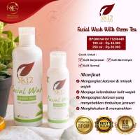 FACIAL WASH GREEN TEA SR12 100ml - KECIL - SABUN WAJAH KULIT BERMINYAK BERJERAWAT BERUNTUSAN BPOM