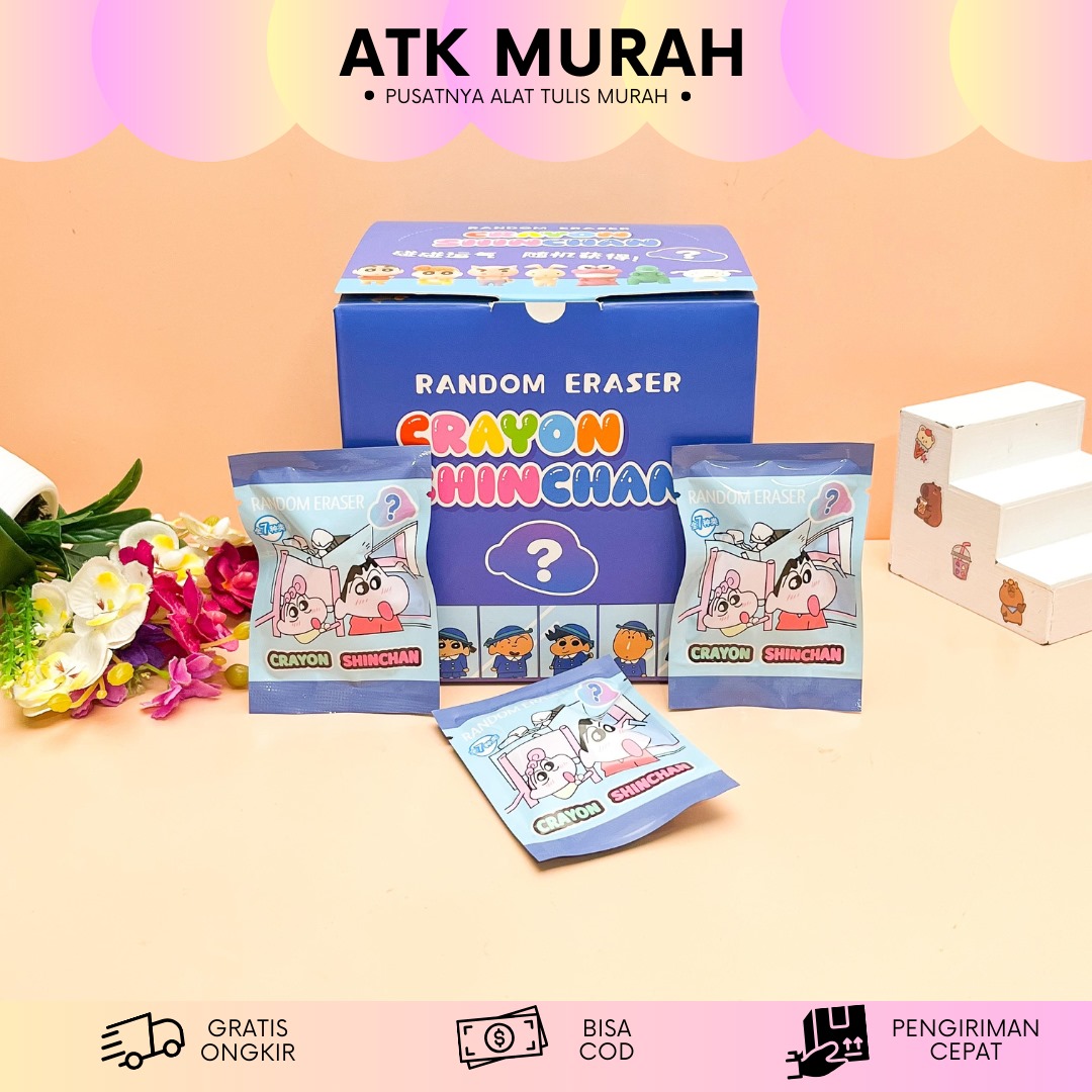 PENGHAPUS PLASTIC BAG CRAYON SHINCHAN B-1001 TERMURAH ERASER HAPUSAN LUCU IMUT COD KEKINIAN