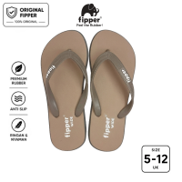 Fipper Wide Sandal Jepit Anti Slip Pria Wanita Original Ringan Nyaman Coklat Brown Mocha / Grey Dark / Brown Taupe